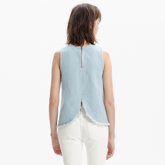 MADEWELL raw edge cutout denim tank - Picture 4 of 8